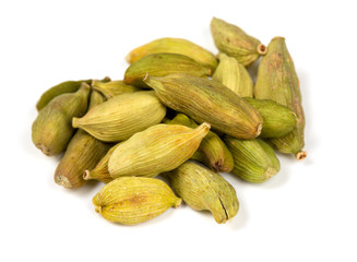 cardamom pods isolated on white
