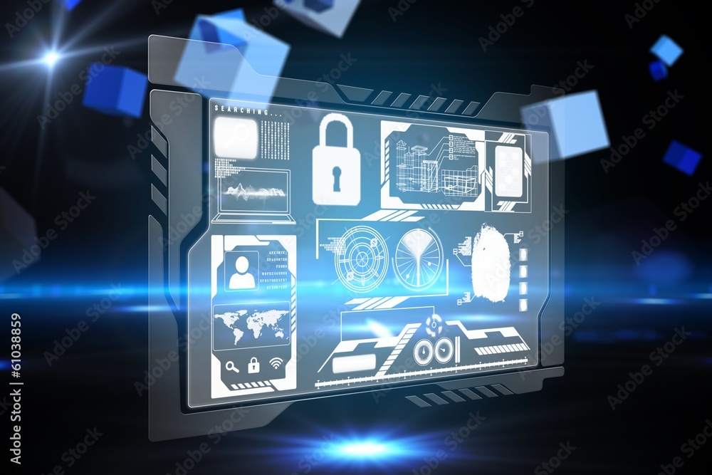 Poster Composite image of security interface