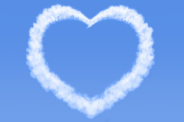 Heart shaped cloud in blue sky - Powered by Adobe