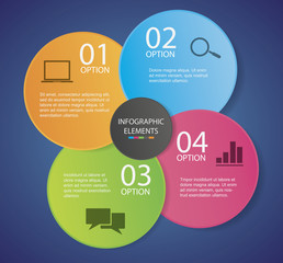 Fototapeta premium Infographic Flower Paper