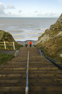 Access to the Bois de Cise beach, Picardy