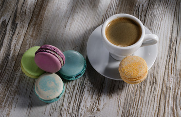 macaroon and a cup of coffee