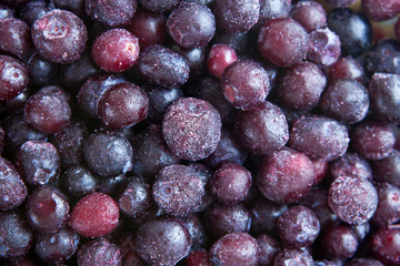 background of frozen blueberries