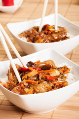 Sweet and sour pork and rice