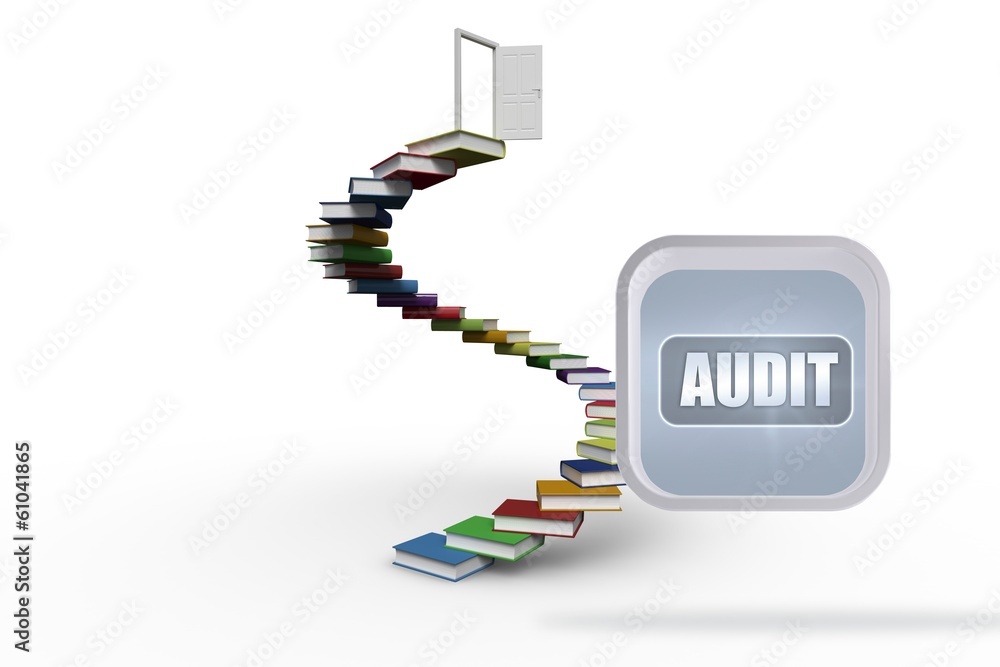 Poster Composite image of audit banner on abstract screen