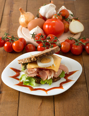Delicious  sandwich with organic ingredients...