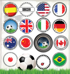 soccer grunge badges