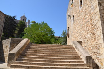 Fototapeta na wymiar Stare miasto Girona w Hiszpanii