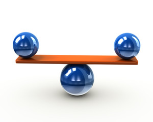 Balance and harmony concept on white background