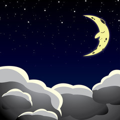 Obraz na płótnie Canvas Cartoon style night sky