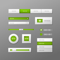 Set of white vector web elements