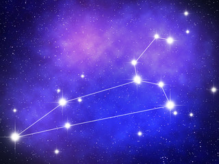 Fototapeta premium Leo Zodiac sign bright stars in cosmos