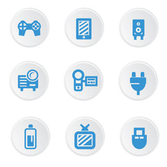 Electronics icons on white background,vector