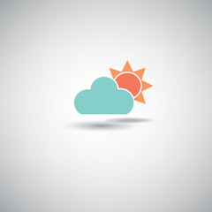 Sun and cloud symbol,vector
