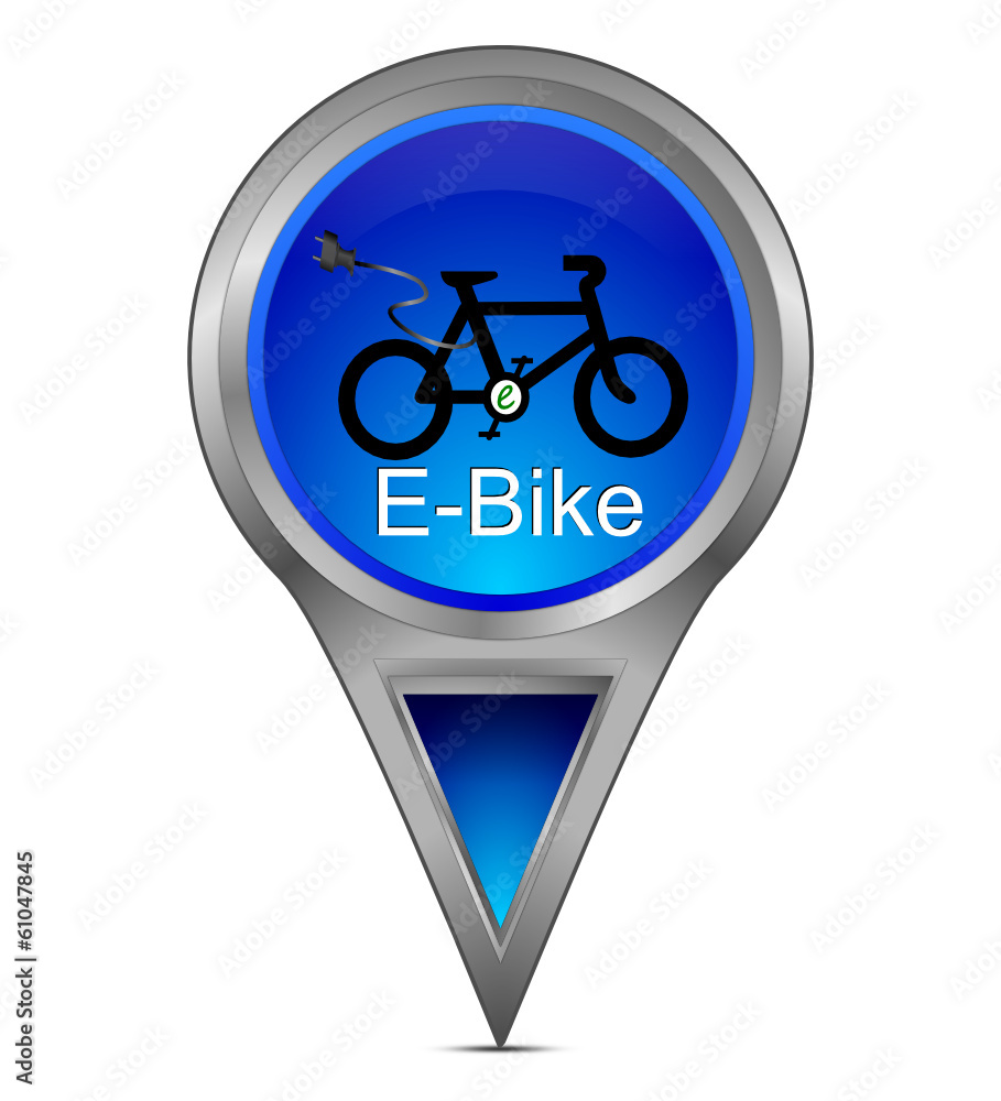 Wall mural Pin Pointer mit E-Bike