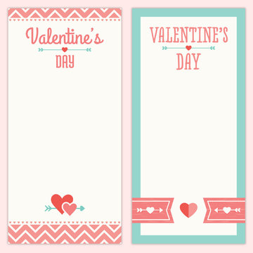 Valentines Day Menu Or Invitation Designs In Pink And Aqua