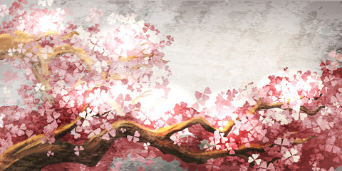 Naklejka premium Sakura branch blooming
