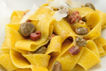 Piatto di pappardelle  con le fave