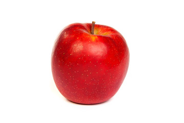A shiny red apple isolated on a white background
