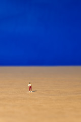 Fototapeta na wymiar 砂漠と孤独な女性