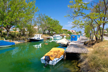 Green river boats in Croatia