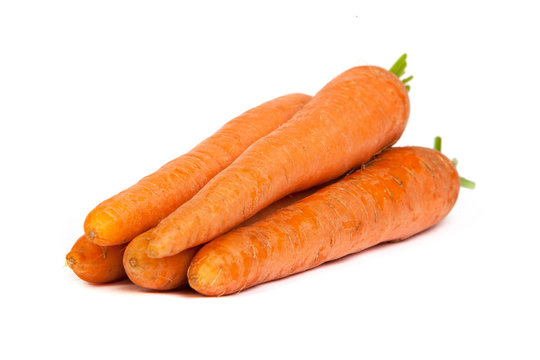 Bunch of fresh carrot isolated on white