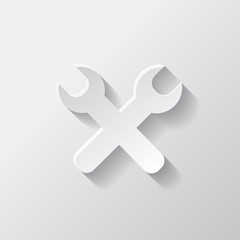 Obraz premium Repair tools icon. Wooden background