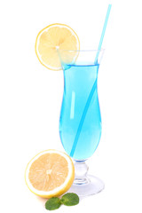 Glass of cocktail isolated on white