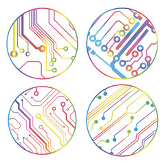 Fototapeta premium set of vector colorful circuit circle balls