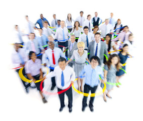 Large Group of Business People Connected