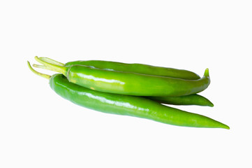 Green peppers isolated on white