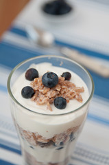 Joghurt mit Heidelbeeren und Haferflocken