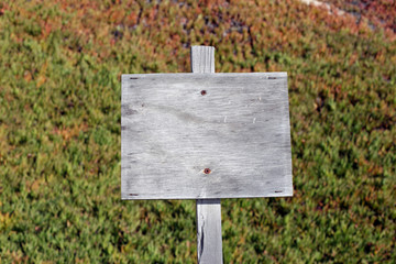 Holzschilder auf der Wiese