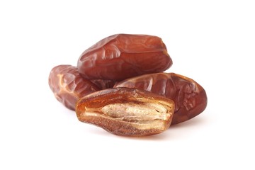 Dried dates fruit isolated on white background