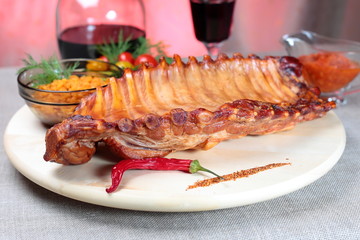 Delicious smoked ribs