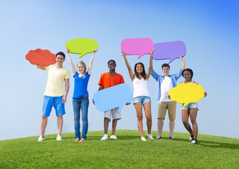 Youth with Speech Bubbles