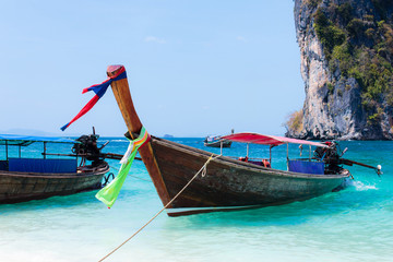 Traditional long tail boats