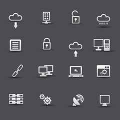 Connection and cloud computing icons