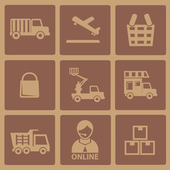 Transport old icons,vector