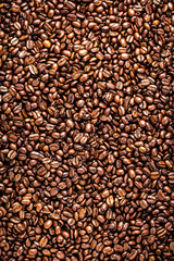 Roasted Coffee Beans background texture. Arabic roasting coffee