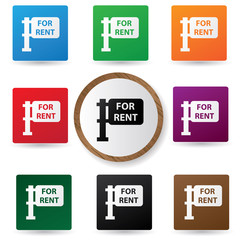 For rent symbol on buttons,vector