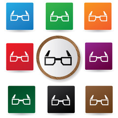 glasses symbol on buttons,vector