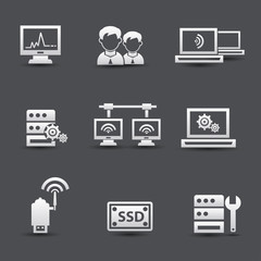 Server computer and connection system icons