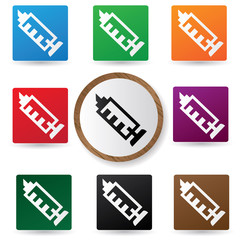 Medical symbol on red button,vector