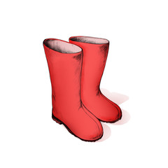 Rote Gummistiefel