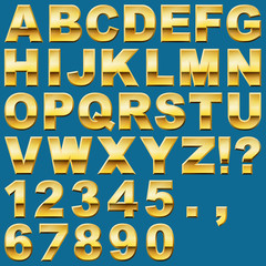 Gold Letters and Numbers