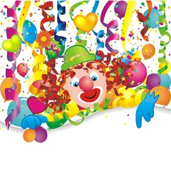 Obraz na płótnie Canvas Geburtstagshintergrund mit Clown