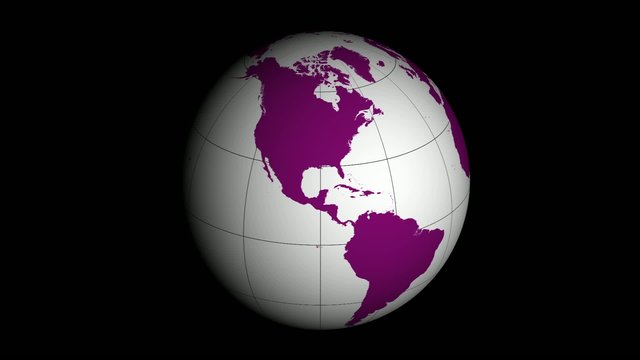 country map with grid globe spinning