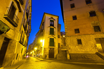 Night view of picturesque narrow street