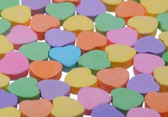 Colorful Hearts. Sweetheart Candy. Valentines Day background